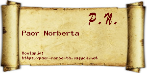 Paor Norberta névjegykártya